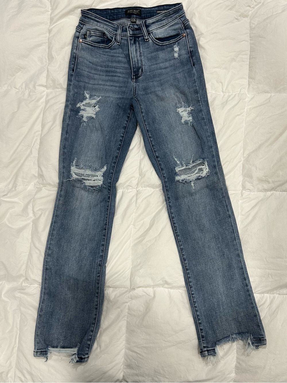Judy Blue Straight Fit Blue Denim Jeans